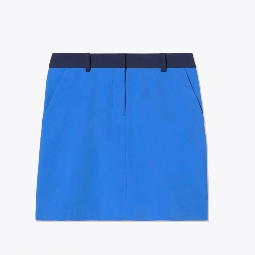 Tory Burch Sport Tech Twill Golf Skirt Surf Blue Tory Navy Pickleball Sz M